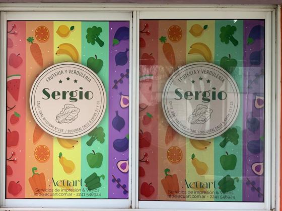 Verdulería Sergio · vinilo impreso HP Latex